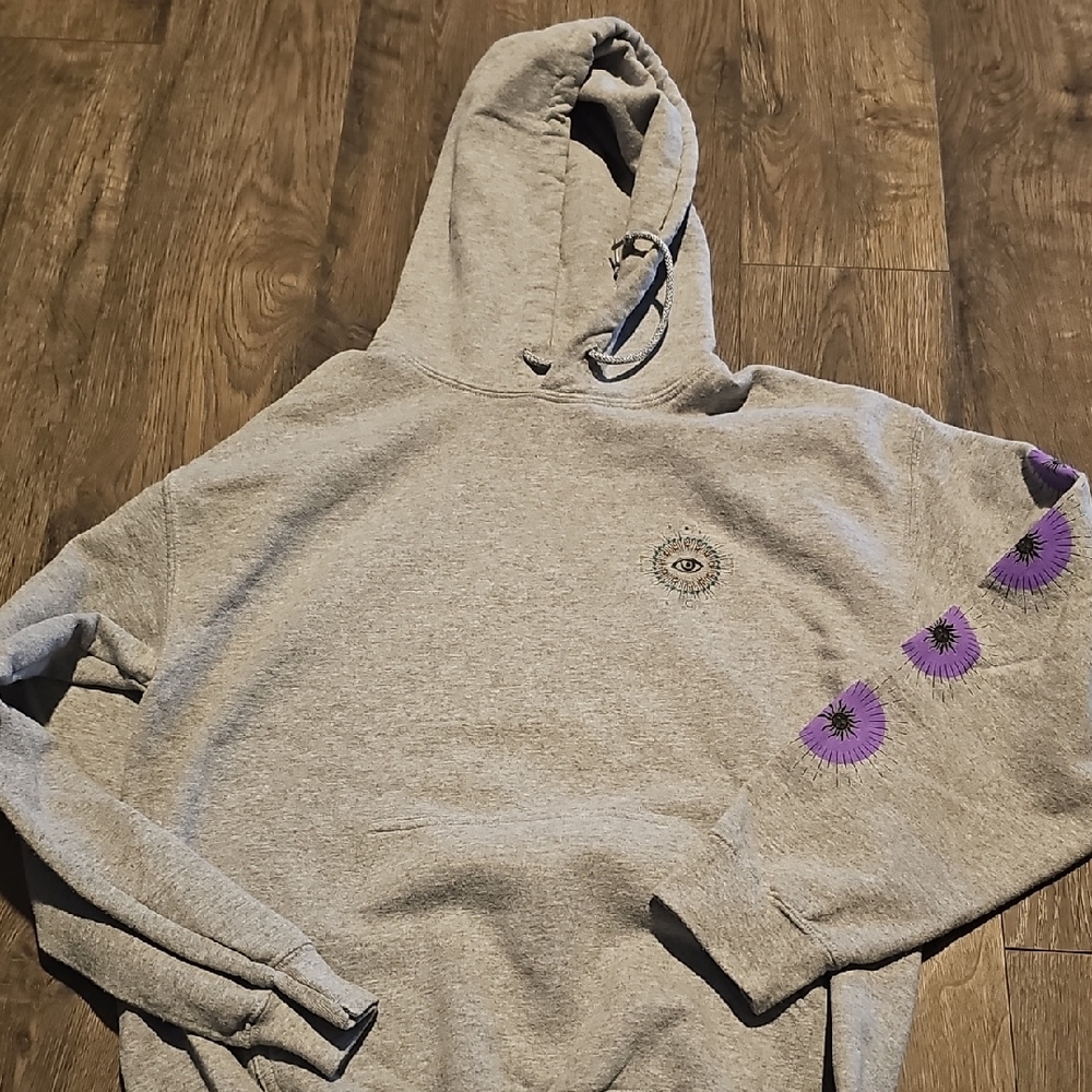 Urban Outfitters Zodiac Astrological Light Gray Sweatshirt Small Women Evil Eye - Picture 3 of 7